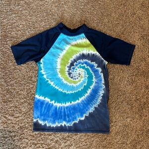Boy’s Lands’ First End Rash Guard Blue Tie Dye Size L